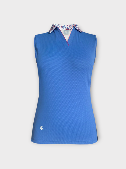 Island Green Sleeveless Polo - Blue