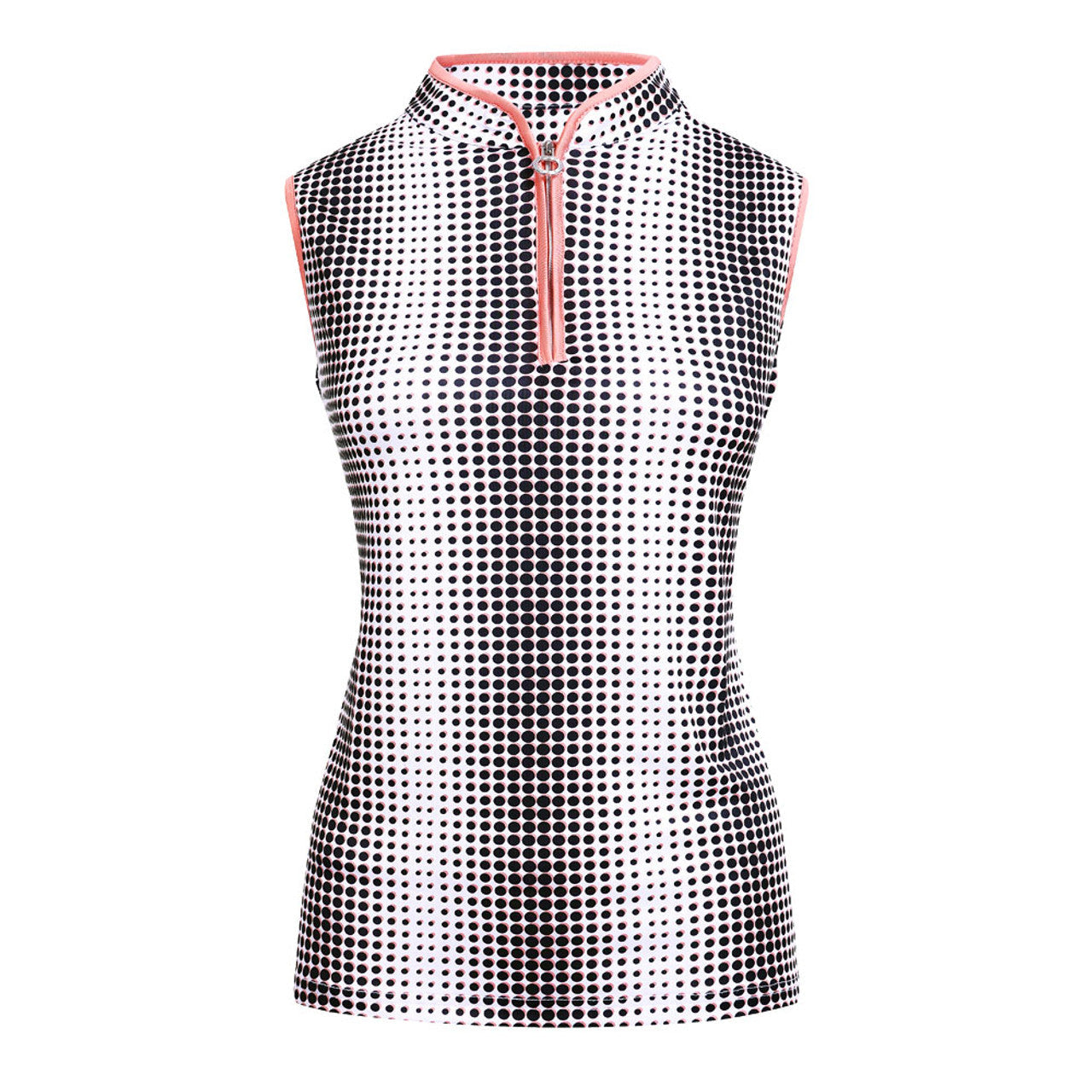 JRB sleeveless shirt - Coral Peach spot print