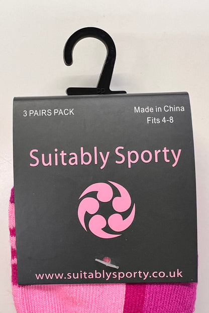Suitably Sporty sports socks (2 pair pack) - White/grey