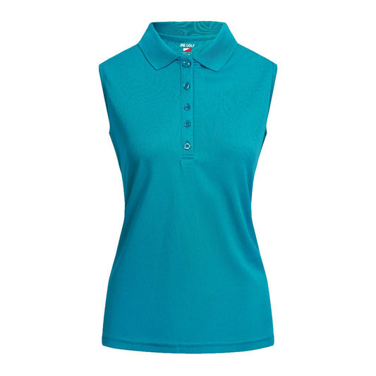 JRB Pique Sleeveless Polo - Lapis Green