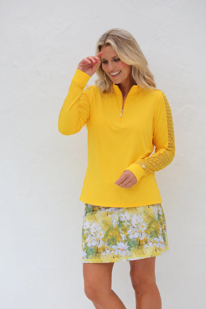 Famara Sheer Long Sleeved Top - Marigold