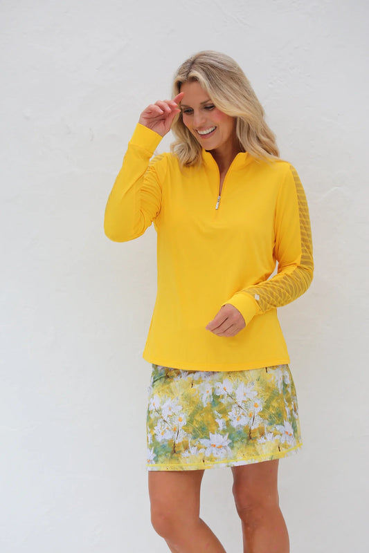 Famara Sheer Long Sleeved Top - Marigold