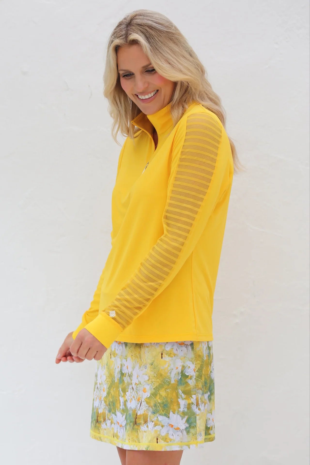 Famara Sheer Long Sleeved Top - Marigold