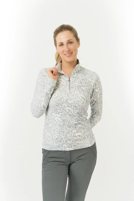 Pure Golf Arusha Long Sleeved Polo - Winter Foliage