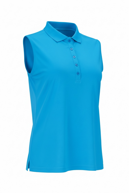 JRB Pique Sleeveless Polo - River Blue