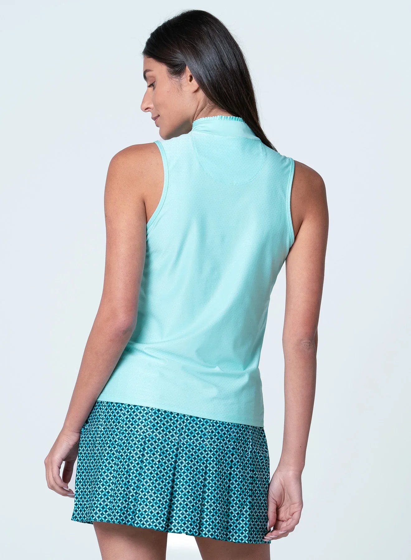 Lucky in Love Pleats Sleeveless Top - Capri Aqua
