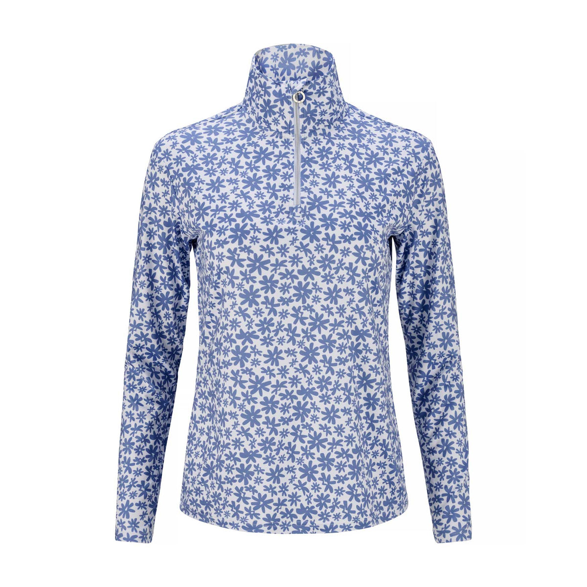 JRB 1/4 Zipped Mid Layer - Cornflower Ditsy Flowers