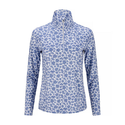 JRB 1/4 Zipped Mid Layer - Cornflower Ditsy Flowers