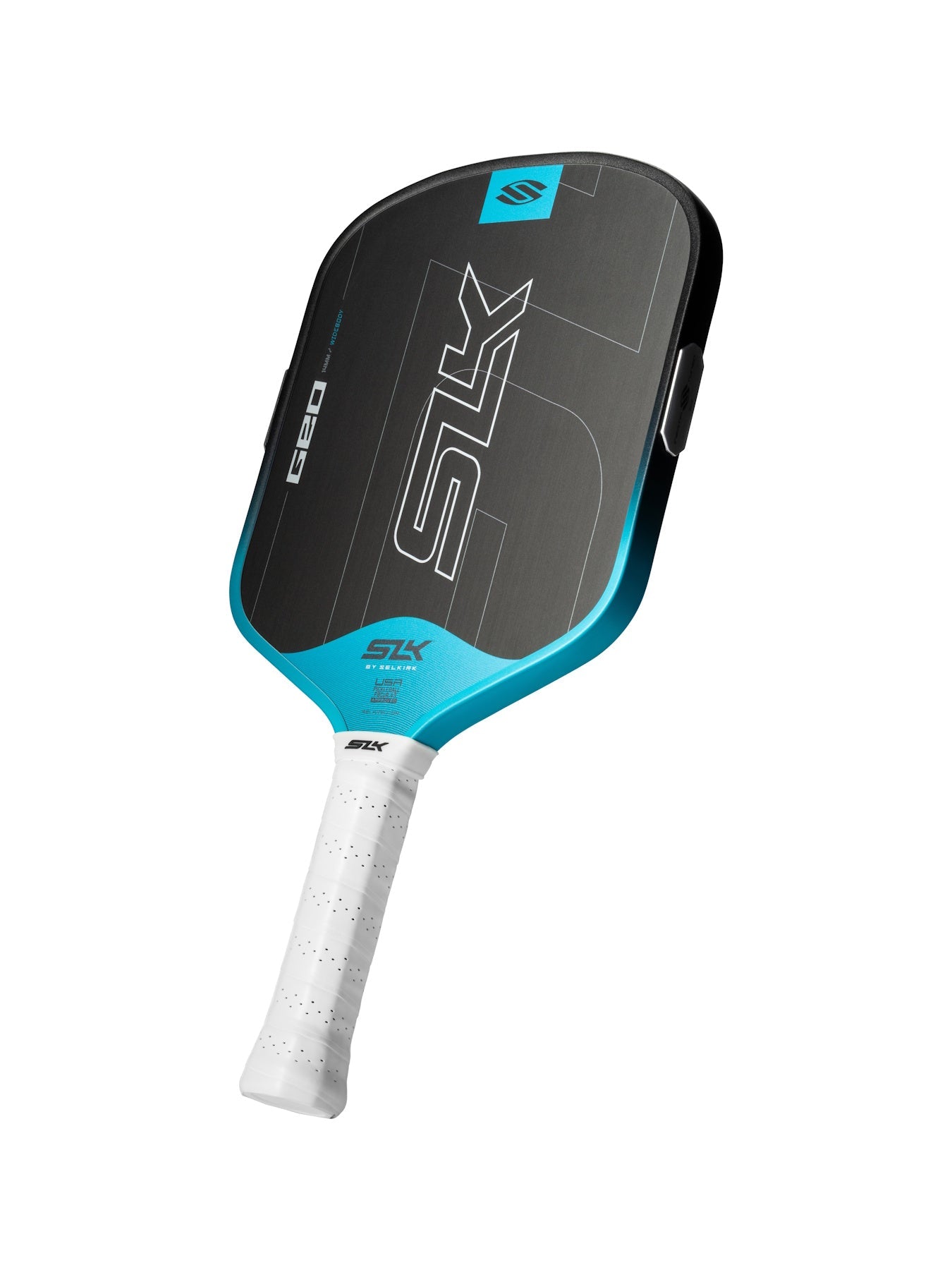 Selkirk SLK Geo Widebody pickleball paddle - Black/Cyan Blue