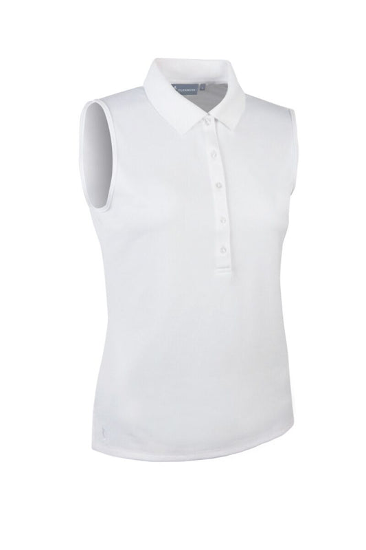 Glenmuir Jenna pique sleeveless polo - White
