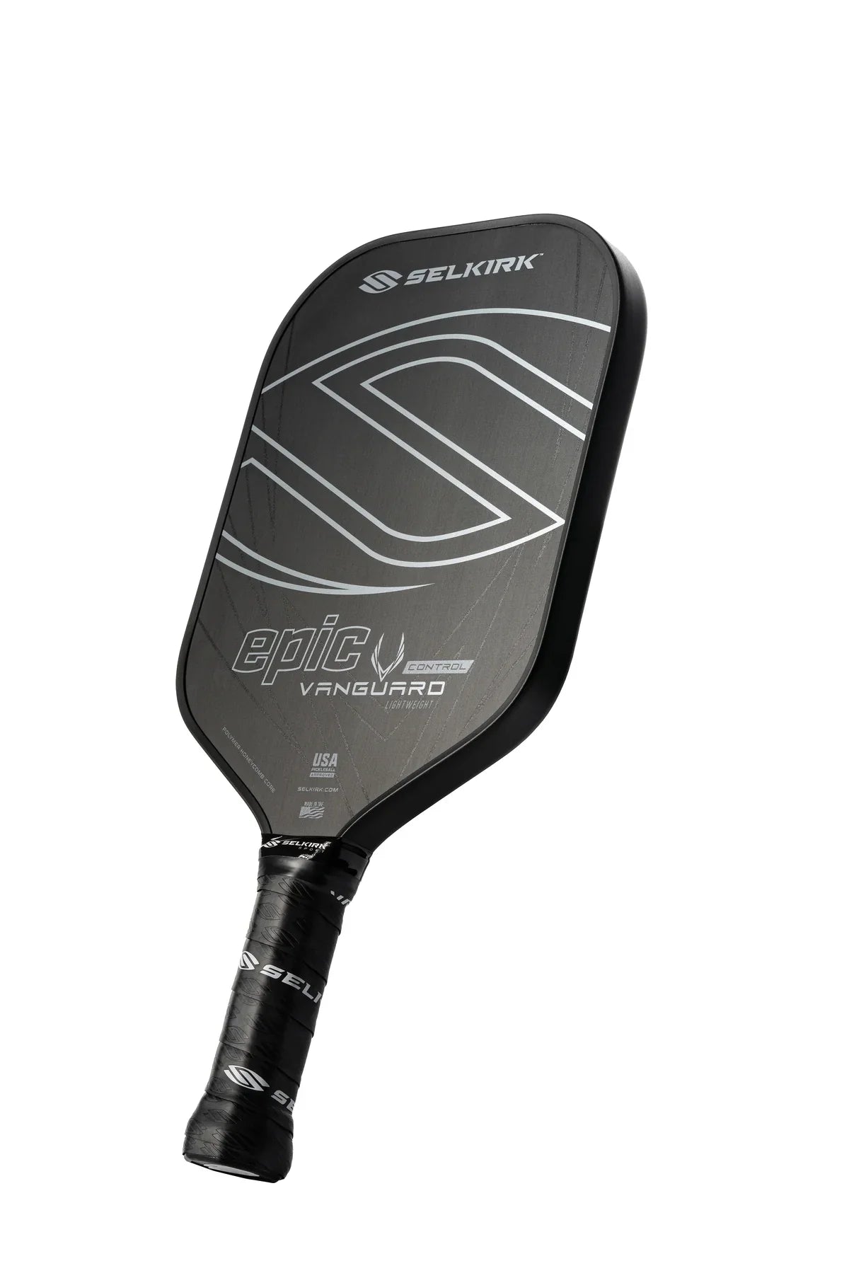 Selkirk Vanguard Control Elite Pickleball Paddle - Raw Carbon black