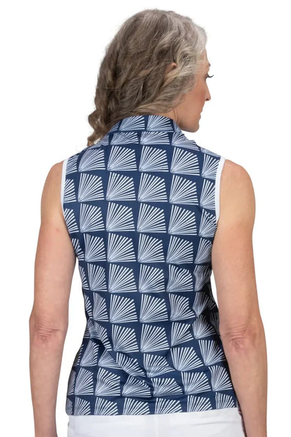 Nancy Lopez Fanny sleeveless polo - Navy Multi