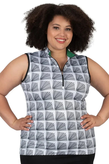 Nancy Lopez Fanny sleeveless polo - Navy Multi
