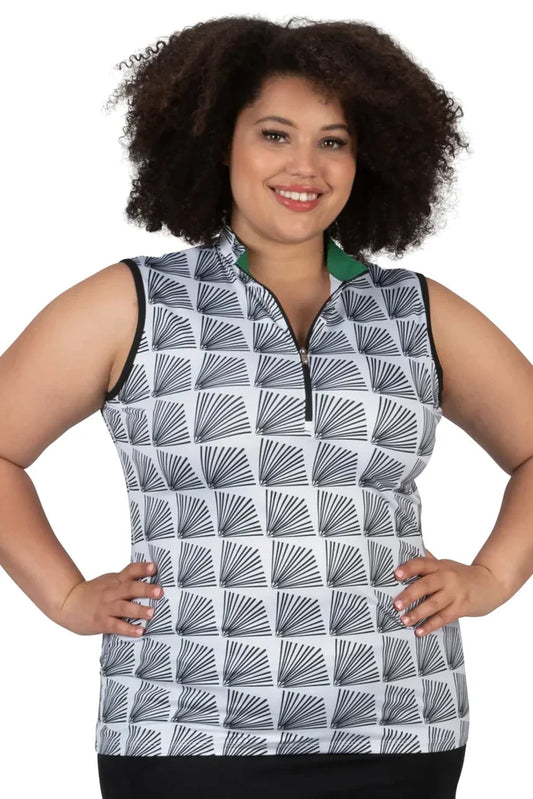 Nancy Lopez Fanny sleeveless polo - Navy Multi