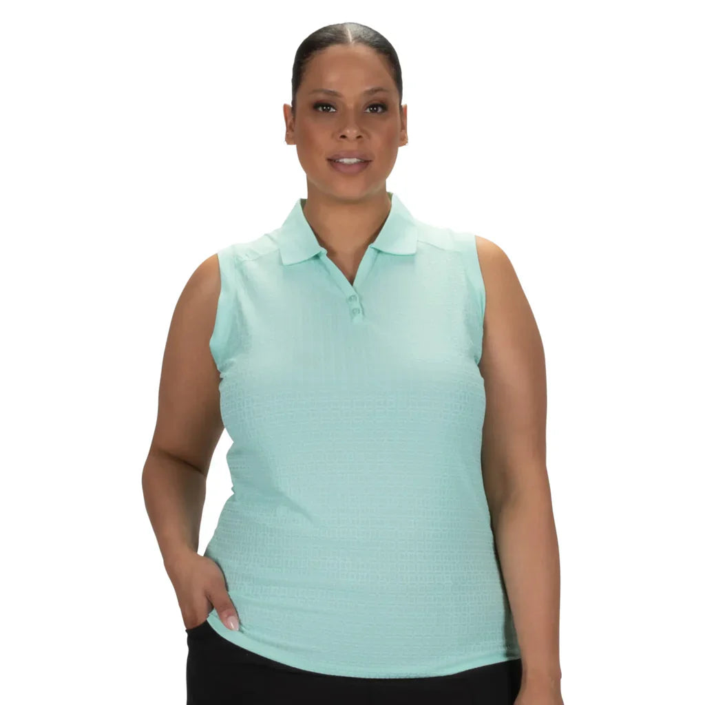 Nancy Lopez Journey Sleeveless Polo - Aqua